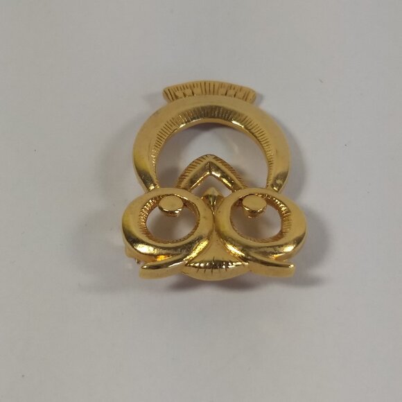 Owl Pin Brooch Pin Gold Tone MCM Mid Century Modern Minimalist Novelty Fun - Picture 3 of 8